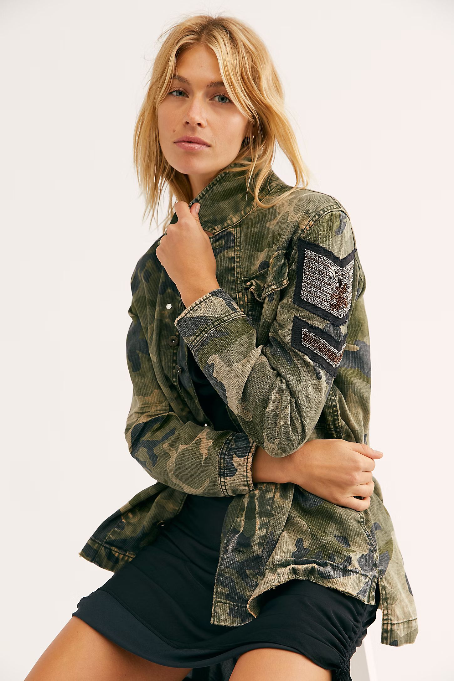 Embellished Military Shirt Jacket | Free People (Global - UK&FR Excluded)