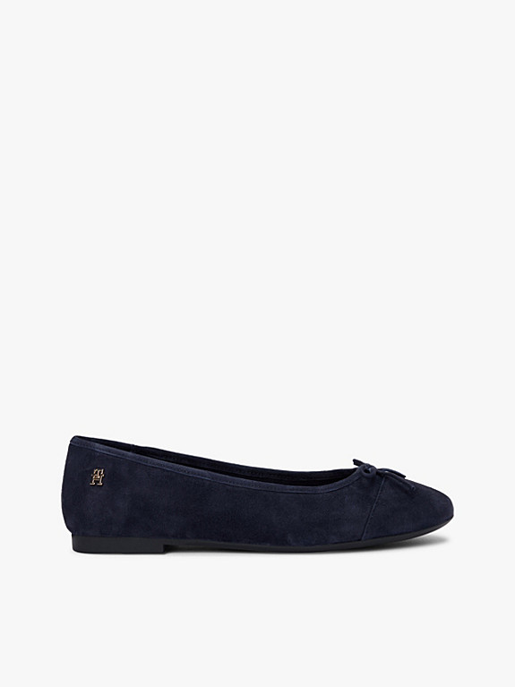 Veloursleder-Ballerina mit TH-Monogramm | Tommy Hilfiger (DE)