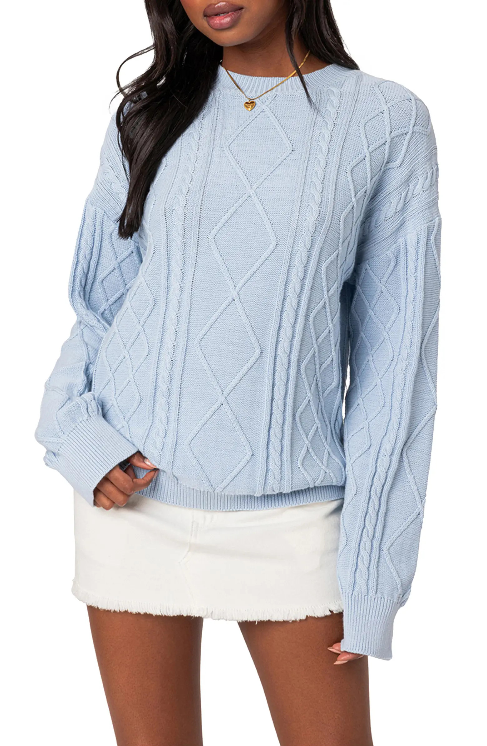 Jessy Cable Stitch Oversize Sweater | Nordstrom