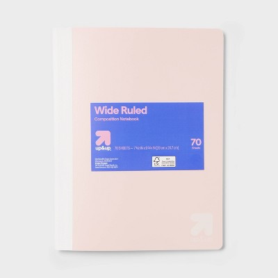 Wide Rule Composition Notebook 7.5"x9.75" Poly Cover 70 Sheets Pastel Pink - up&up™ | Target