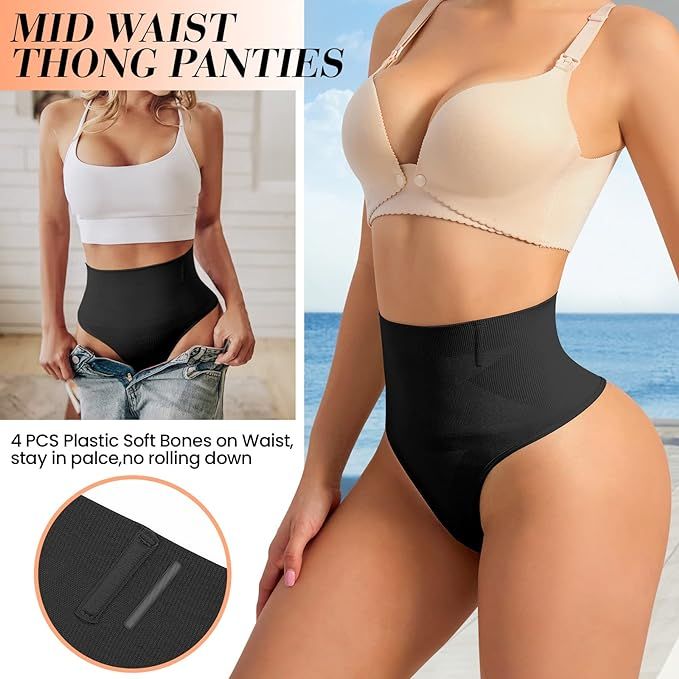 Anygirl Tummy Control Thong Shapewear Panties for Women Seamless Shaping Thong Underwear Body Sha... | Amazon (US)