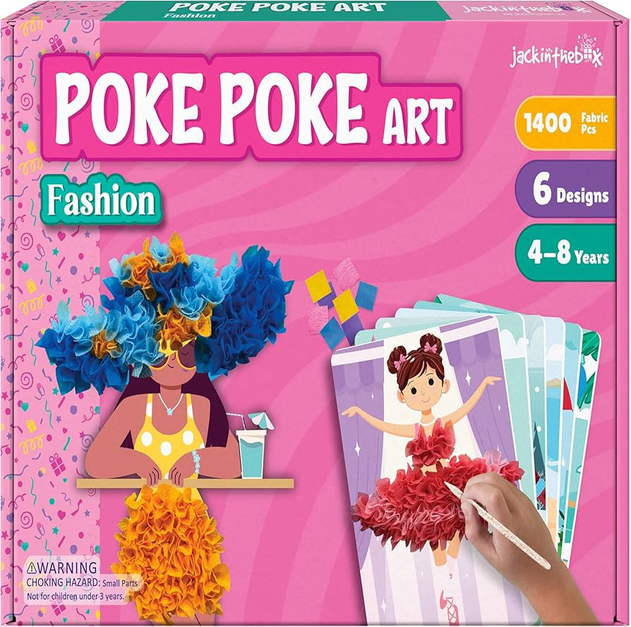 jackinthebox Poke Poke Art for Kids - Fashion Theme, Mess-Free Fabric Art and Craft, Flower Press... | Amazon (US)