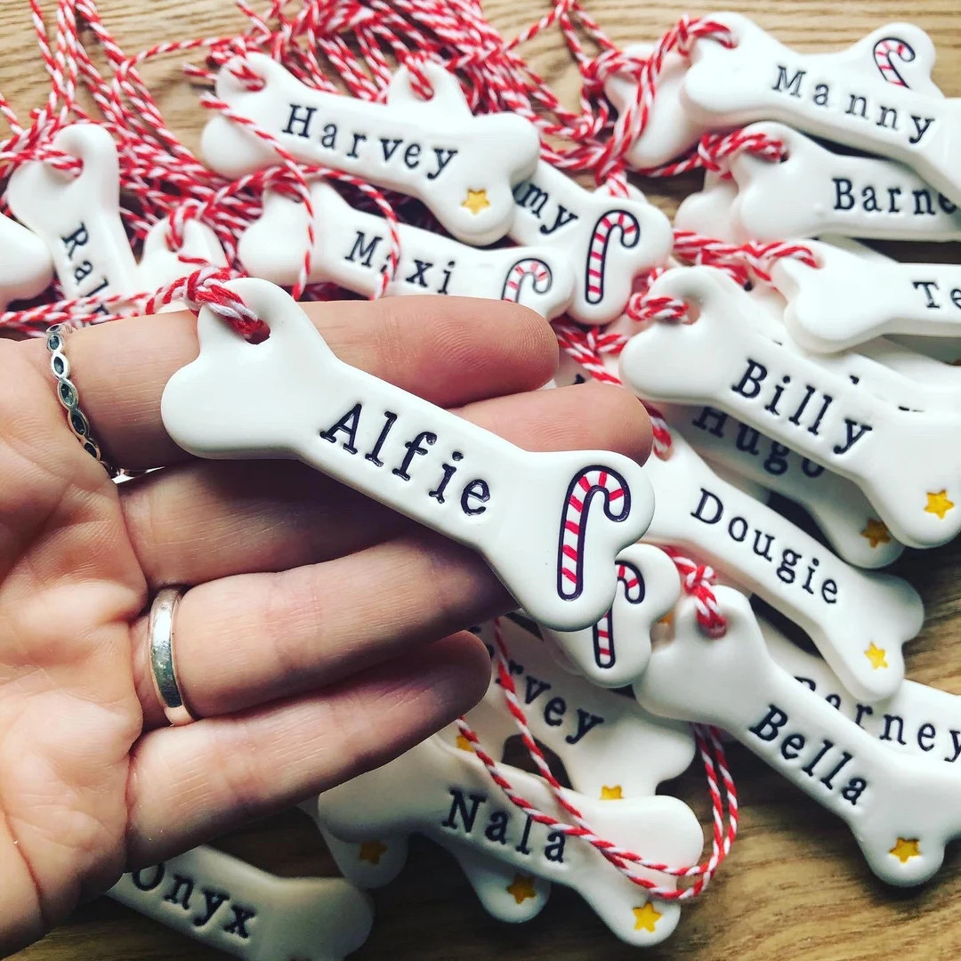 Dog Bone Personalised Clay Decorations Pets, Personalised, Handmade, Treats. - Etsy | Etsy (US)