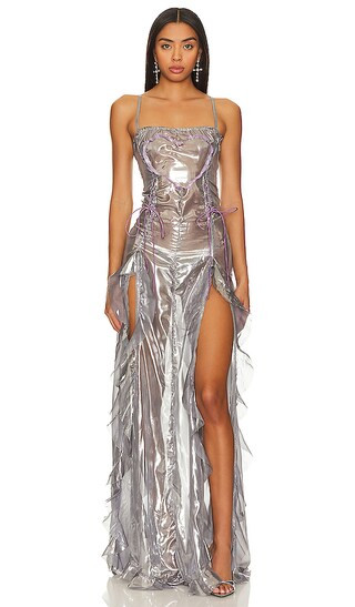 Liquid Chiffon Maxi Dress in Deep Gray | Revolve Clothing (Global)