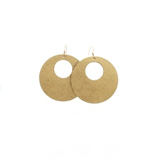 Gold Leaf Nova Leather Earrings | Nickel and Suede