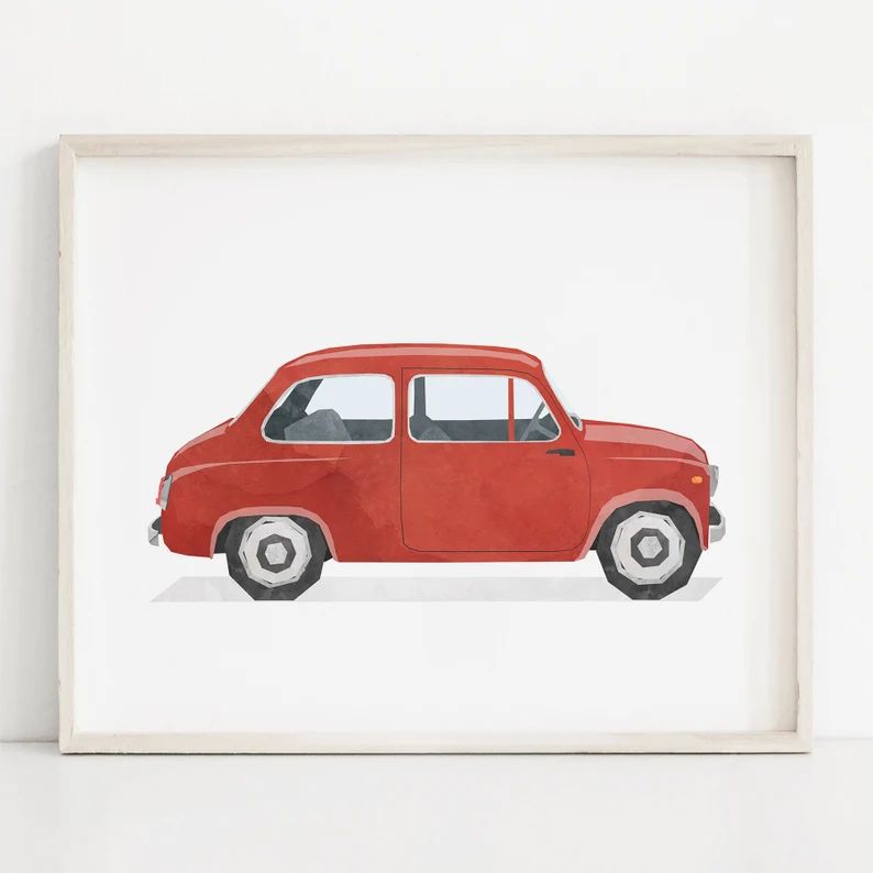 Mini Car Print, Kids Decor, Vehicle Print, Boys Room Classic Car Poster, Toddler Boy Transportati... | Etsy (US)