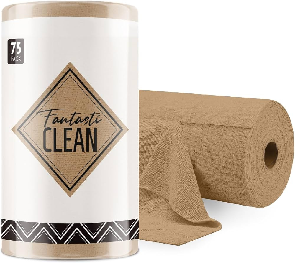 Fantasticlean Microfiber Cleaning Cloth Roll -75 Pack, Tear Away Towels, 12" x 12", Reusable Wash... | Amazon (US)