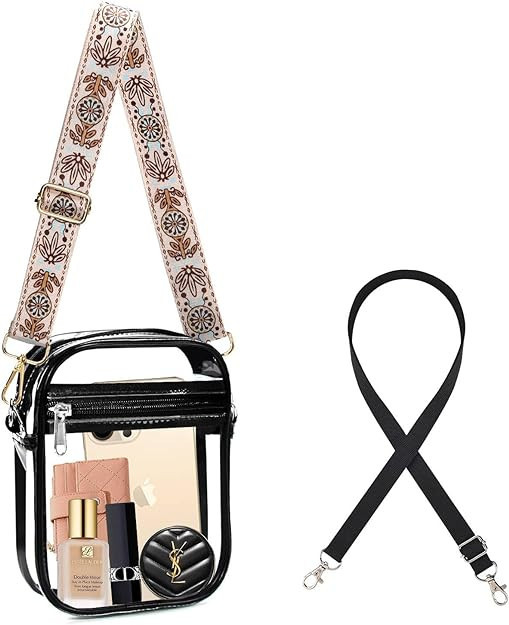 Fibrdoo Clear Crossbody Purse Bag, Clear Bag Stadium Approved with Front Pocket for Concerts Spor... | Amazon (US)
