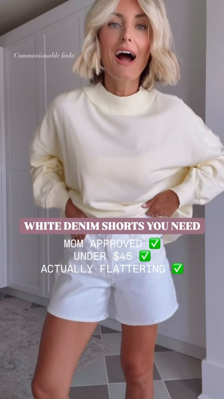 These white denim shorts are truly a summer staple! They are mom approved & so flattering! They’re also on sale! 👏🏼 Use code AFLOVERLY for an extra 15% off this weekend only! Wearing size 27! I would just size up one from your normal size! 

Loverly Grey, Abercrombie, sale, Memorial Day sale, summer staples, white denim shorts, summer outfits 

#LTKSeasonal #LTKSaleAlert