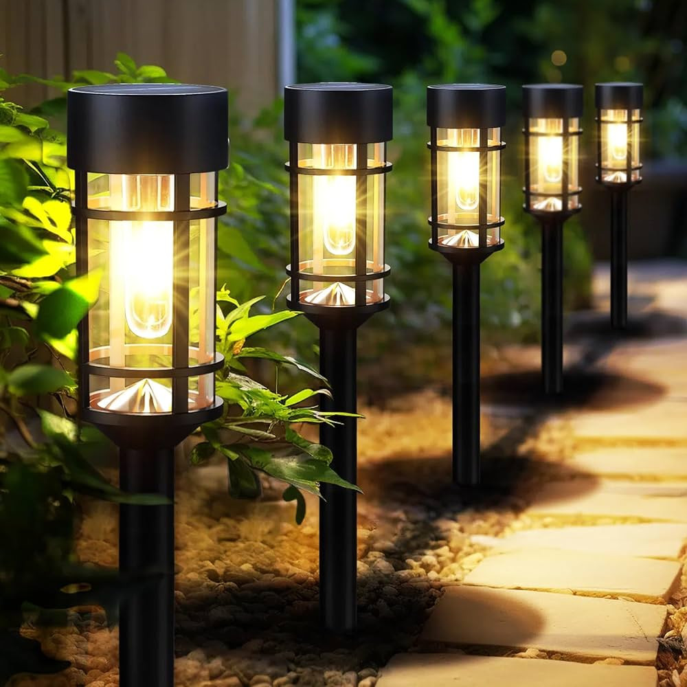 8 Pack Solar Pathway Lights Outdoor, LED Solar Garden Lights Glass Stainless Steel Solar Landscap... | Amazon (US)