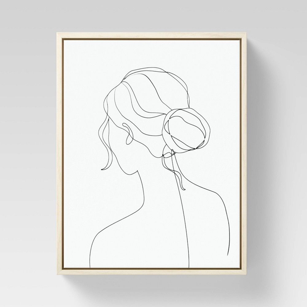 8"" x 10"" Lady Framed Canvas Black/White - Opalhouse | Target
