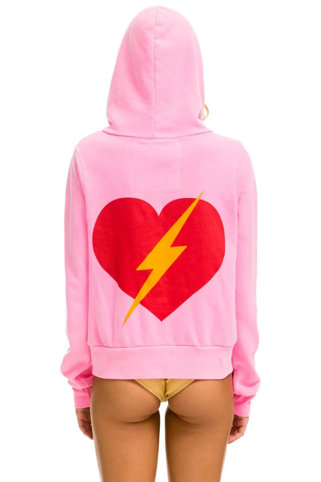 BOLT HEART ZIP HOODIE - NEON PINK | Aviator Nation