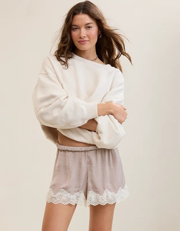 Aerie Night Out Satin Lace Boxer | Aerie