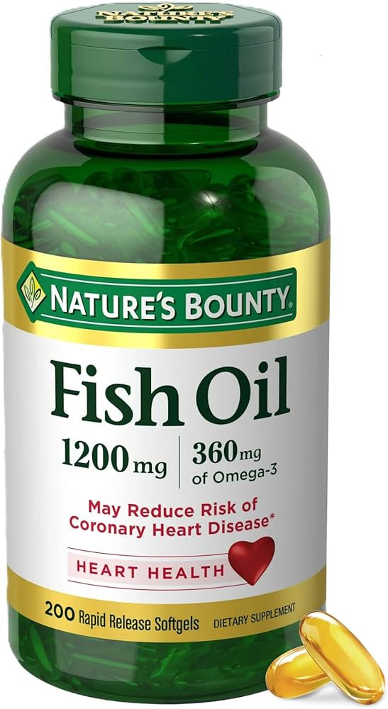Nature's Bounty Fish Oil Omega 3 Supplements - Supports Heart Health, 1200 Mg Fish Oil, Omega-3, ... | Amazon (US)