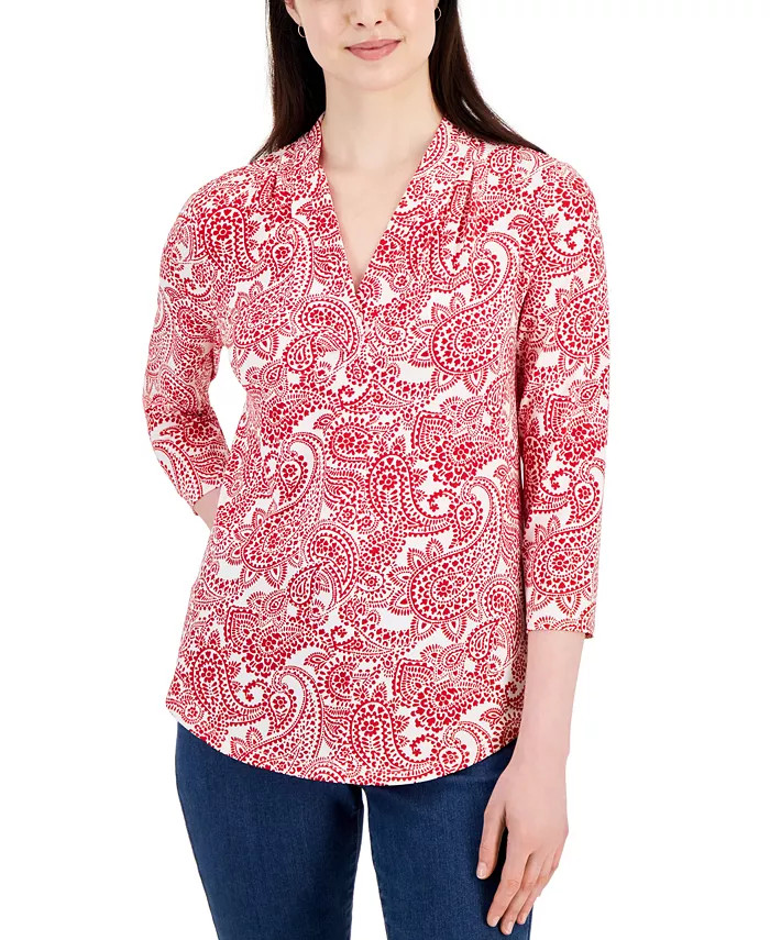 Women's Dramatic Paisley Printed Top, Created for Macy's | Macy's