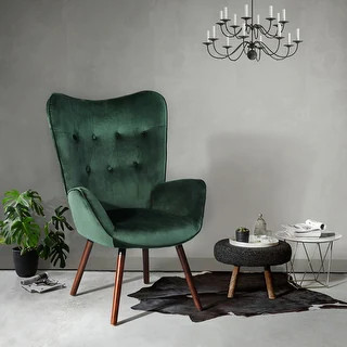 Carson Carrington Falltorp Velvet Tufted Accent Chair - Green/ Velvet | Bed Bath & Beyond