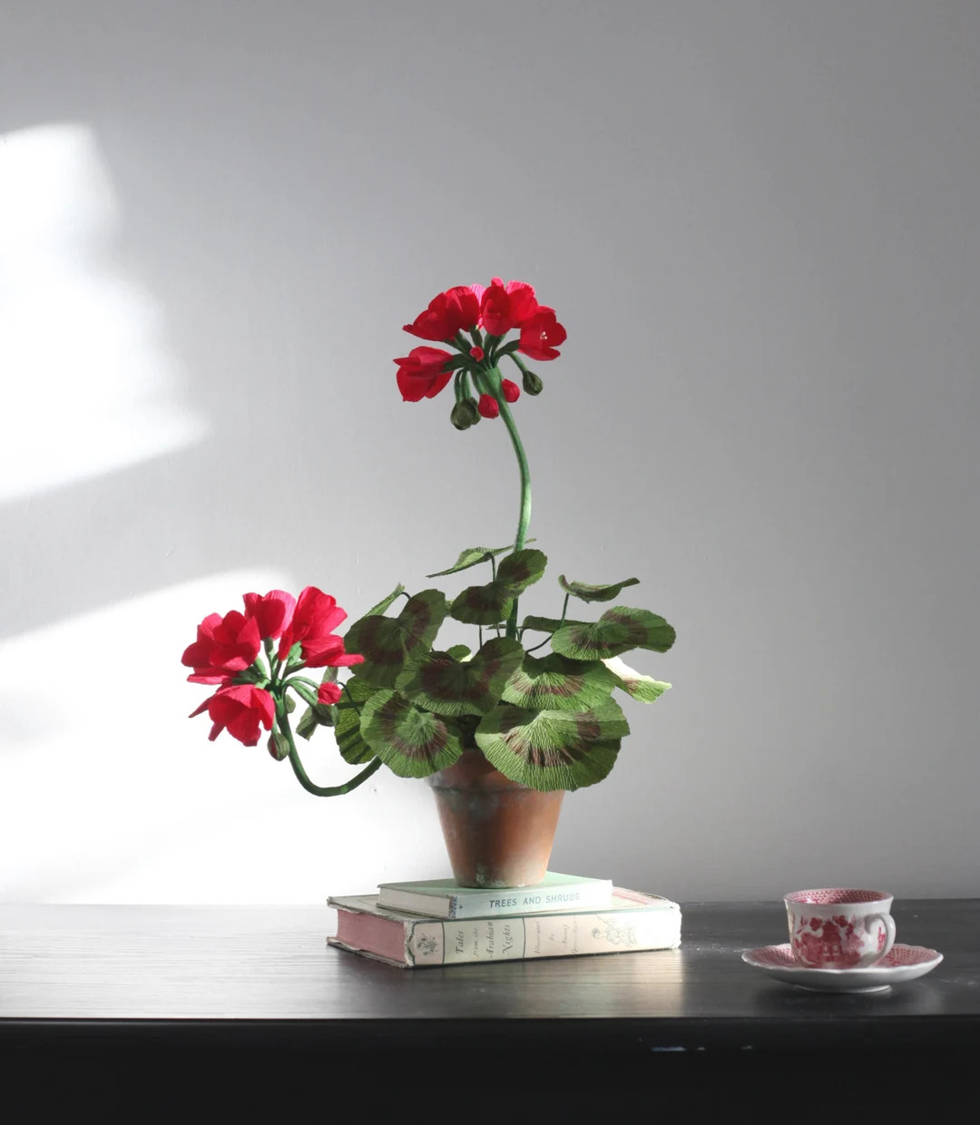 Paper Geranium in Crimson / Paper Flowers / First Anniversary / Garden Flower Gift / Gift for Mum... | Etsy (US)