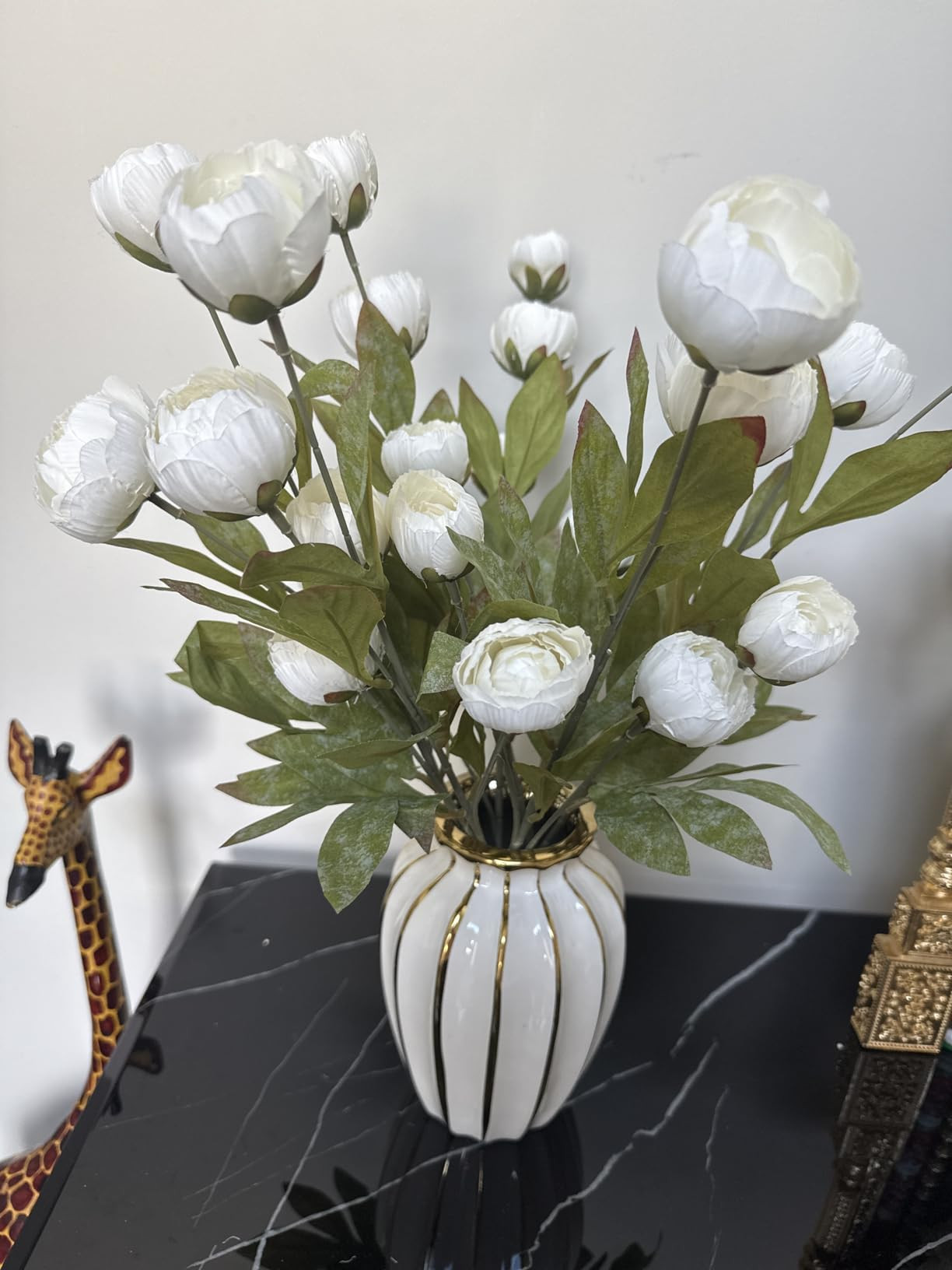 VIERENA 6 Pcs Faux Silk Peony Artificial Flowers for Vase -27", Bulk Fake Peonies Branches with S... | Amazon (US)