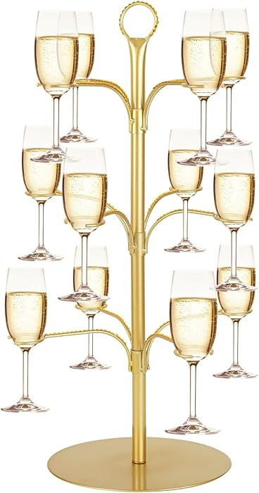 Cocktail Tree Stand for Drinks Champagne Tower Wine Glasses Holder, 3 Tier 12 Holders, Bar Home D... | Amazon (US)