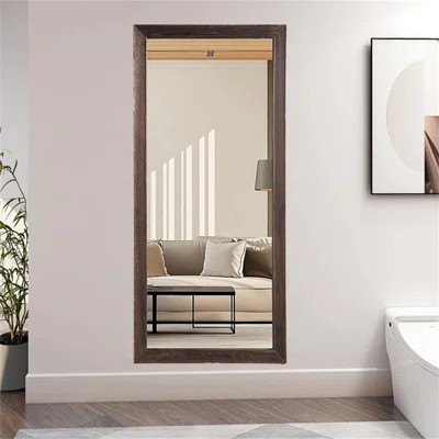 Rural Farmhouse Style Full-Length Mirror, Wooden Frame Floor Mirror, Can Be Placed Independently Or Against The Wall, Suitable For Bedrooms, Living Ro | Wayfair North America