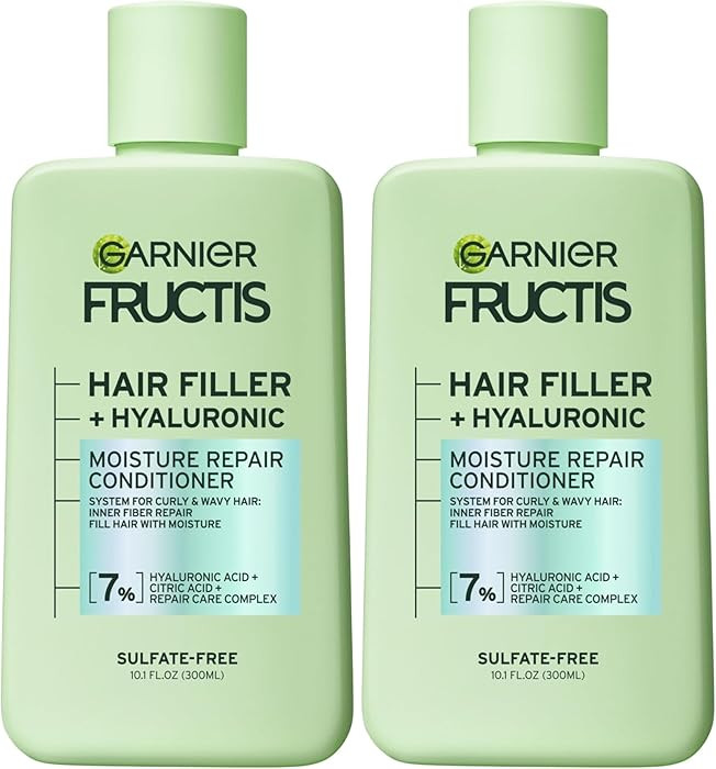 Garnier Fructis Hair Filler Moisture Repair Conditioner,Sulfate Free Conditioner for Curly,Wavy H... | Amazon (US)