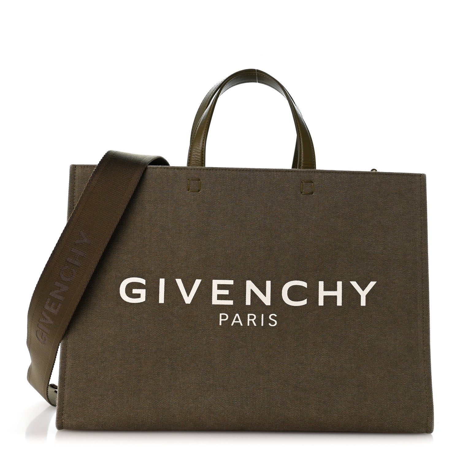 Givenchy Canvas Medium G-Tote Dark Khaki 1959932 | FASHIONPHILE (US)