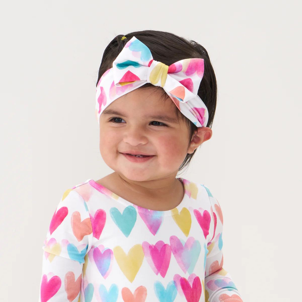 Watercolor Love Luxe Bow Headband | Little Sleepies
