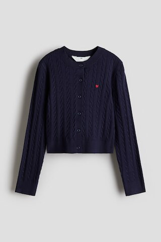 H & M - Cable-knit cardigan - Blue | H&M (UK, MY, IN, SG, PH, TW, HK)