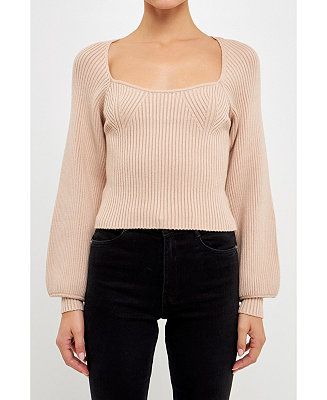 endless rose Women's Knitted Top - Macy's | Macy's