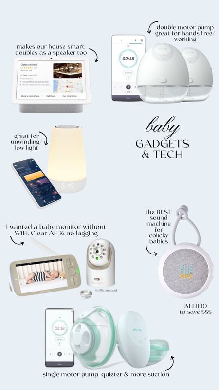 Baby gadgets & tech. Obviously our parents and grandparents raised babies juuuust fine without all of these additional items, but if you’re looking to tech out your baby land - these are my favs! 
Use code ALLIE10 for ByeByeCry 

#LTKhome #LTKfamily #LTKbaby