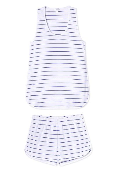 Pima Tank-Short Set in Cobalt | LAKE Pajamas