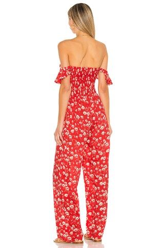 Tiare Hawaii Jade Pantsuit in Red Falling Floral from Revolve.com | Revolve Clothing (Global)