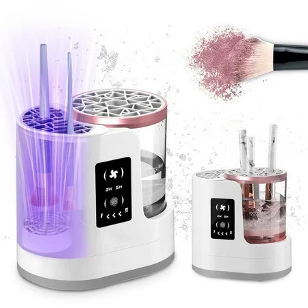 Electric Makeup Brush Cleaner Machine, Automatic Makeup Brush Cleaner with Makeup Brush Dryer-Holder-Portable Automatic USB Cosmetic Brushes Cleaner Tool for Contour, Eyeshadow, Blush Brush | Walmart (US)