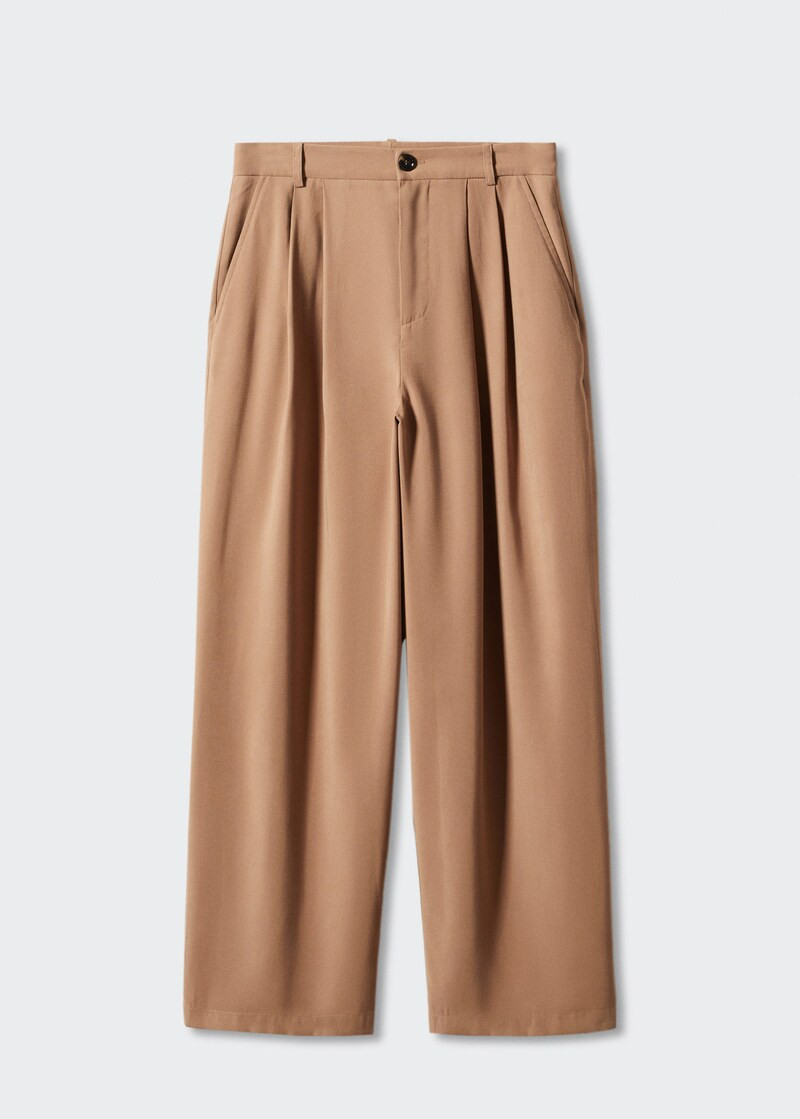 Wideleg pleated trousers -  Women | Mango United Kingdom | MANGO (UK)