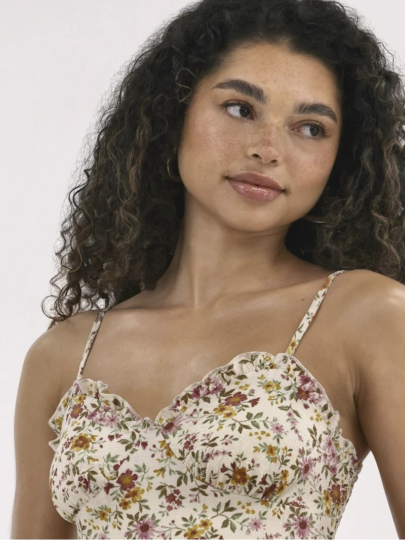 No Boundaries Tiered Bustier Mini Dress, Women's | Walmart (US)