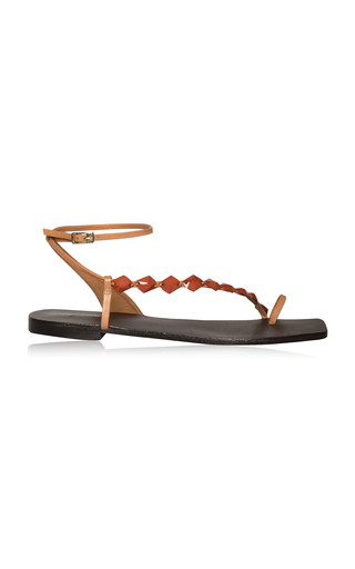 Dazzling Crest Beaded Leather Sandals | Moda Operandi (Global)