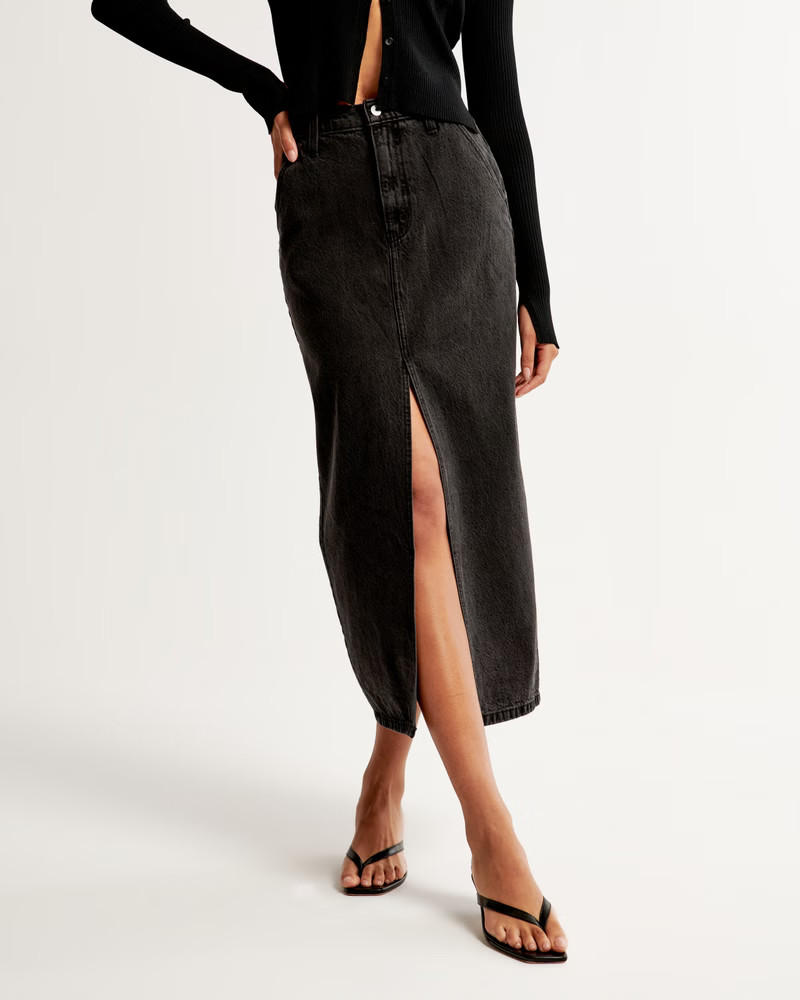Denim Maxi Skirt | Abercrombie & Fitch (US)