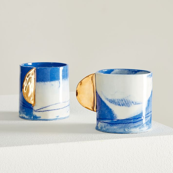 From Fran Espresso Cup Set - Marbled Blue | West Elm (US)