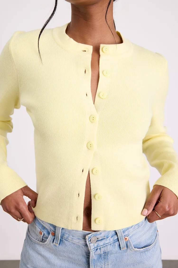 Araya Light Yellow Button-Up Cardigan | Lulus