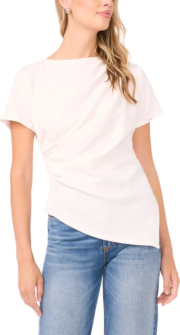 Asymmetric Side Ruched Short Sleeve Top | Nordstrom
