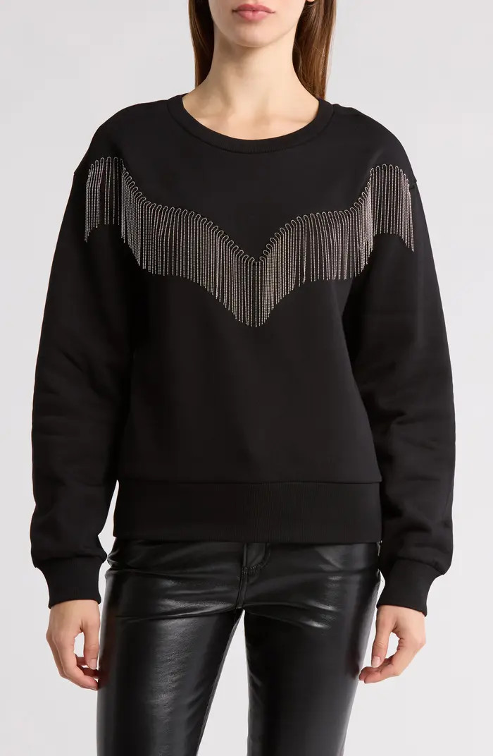 AllSaints Zaniah Tassel Trim Sweatshirt | Nordstromrack | Nordstrom Rack