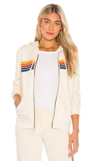 Aviator Nation 5 Stripe Hoodie in Ivory. - size XL (also in S) | Revolve Clothing (Global)