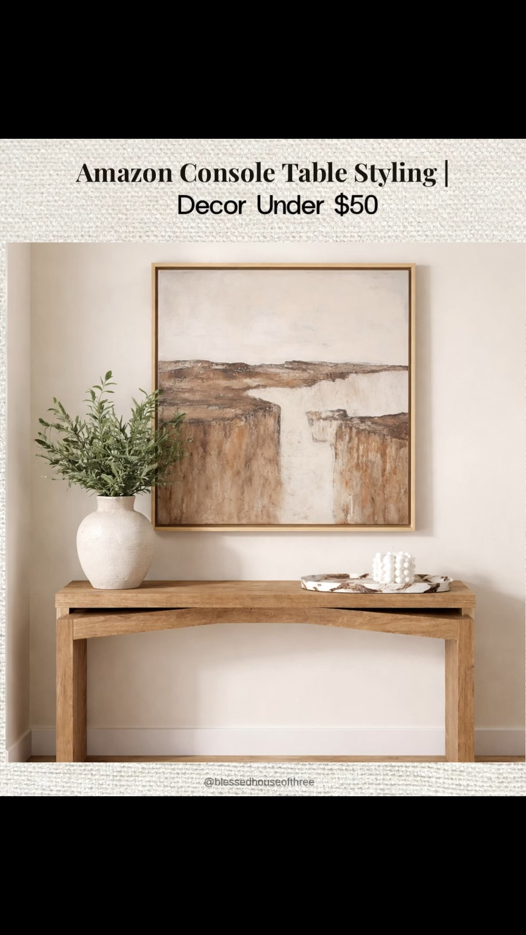 Amazon neutral decor finds under $50 that make styling consoles, shelves, and coffee tables look designer. I used a few of these affordable Amazon decor pieces in my own home to show how easy it is to create a styled look using simple neutral accents like scallop trays, olive stems, and textured vases. These are some of my favorite affordable Amazon home decor finds for creating a warm neutral space without spending a fortune. Neutral home styling is my favorite and Amazon home decor finds is even better  Follow me on LTK for daily fashion, home decor & Amazon finds.

#LTKHome #LTKSaleAlert