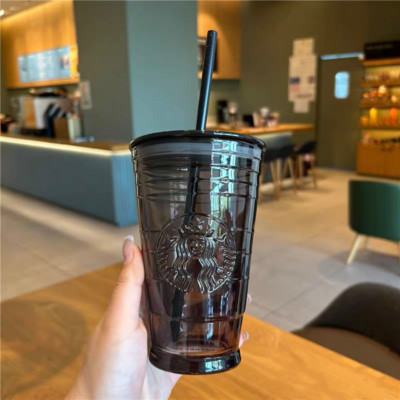 Hot 2023 Starbucks Transparent Black Coffee Tumbler Glass Straw Cup 472ml  | eBay | eBay US