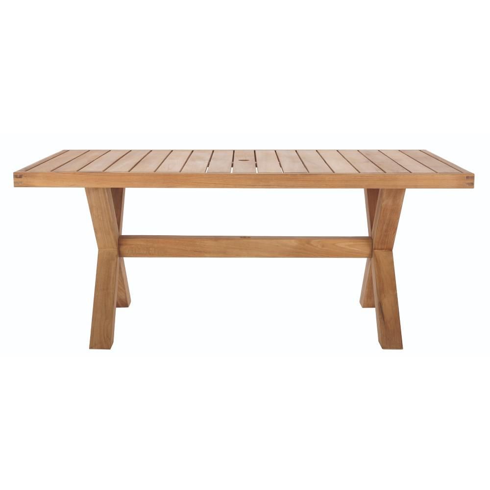 Home Decorators Collection Naples Teak Rectangular Outdoor Dining Table-9898200980 - The Home Dep... | The Home Depot