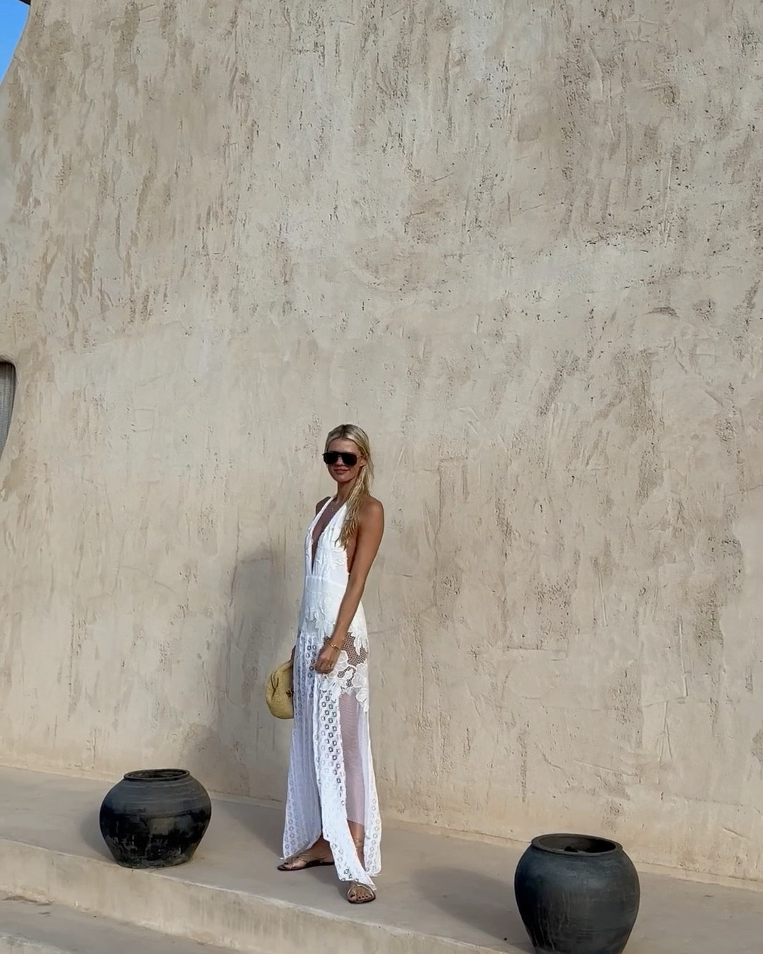 I am wearing
- free people dress (size 4)
- mango sandals 
- etsy clutch
- bottega veneta sunglasses 

#whitedress #longdress #beachootd #weddinginspiration #destinationwedding #summeroutfit #lacedress #mangosandals #gold #raffiabag #bottega

#LTKeurope #LTKtravel #LTKstyletip