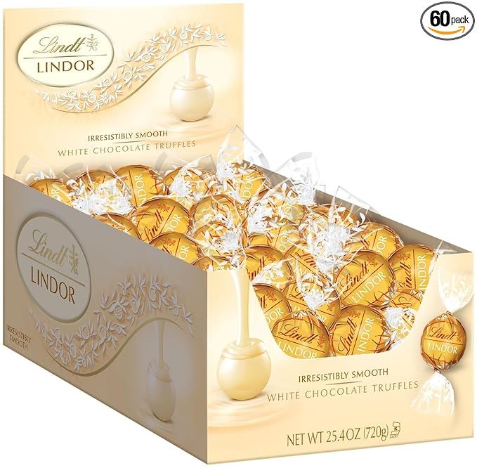 Lindt Lindor Truffles - White Chocolate - 60 ct,1 ounces | Amazon (US)