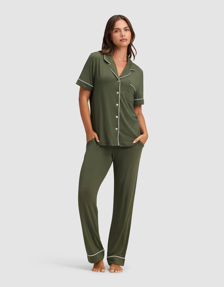 Women's Bamboo Stretch-Knit Short Sleeve & Pant Pajama Set | Cozy Earth