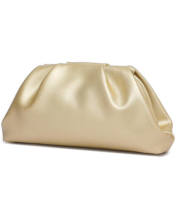 Soft PU Leather Clutch Purses for Women Formal Evening Bag Elegant Luxurious Hand Bag | Amazon (US)