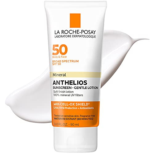 La Roche-Posay Anthelios Mineral Sunscreen SPF 50 Gentle Lotion | Broad Spectrum SPF + Antioxidants | Face & Body Sunscreen | Titanium Dioxide & Zinc Oxide Sunscreen | Oxybenzone Free | Oil Free | Amazon (US)